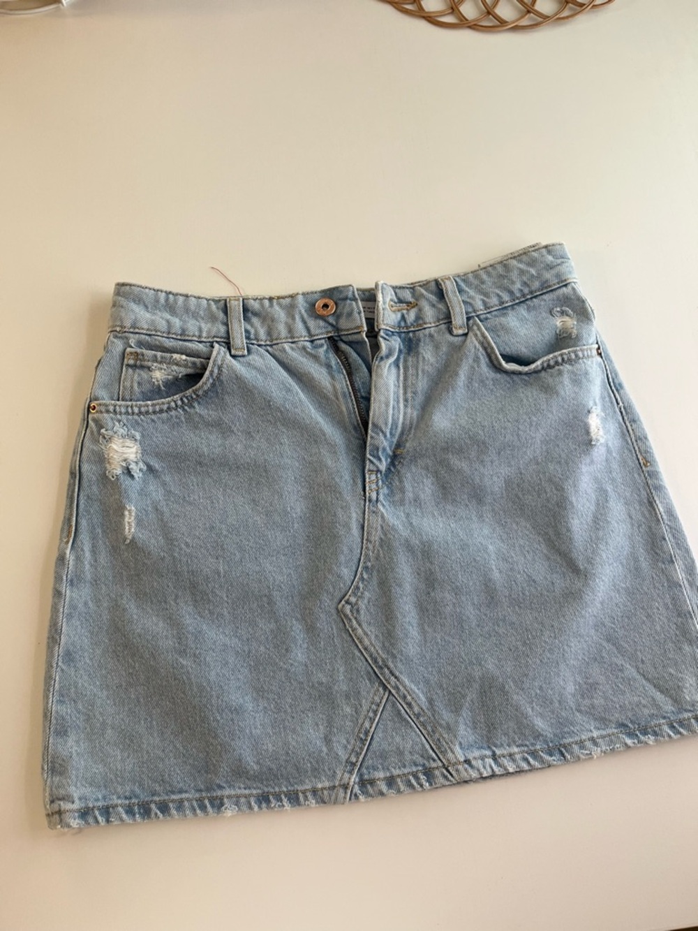 Zara Light Blue Denim Mini Skirt - Picture 2 of 4